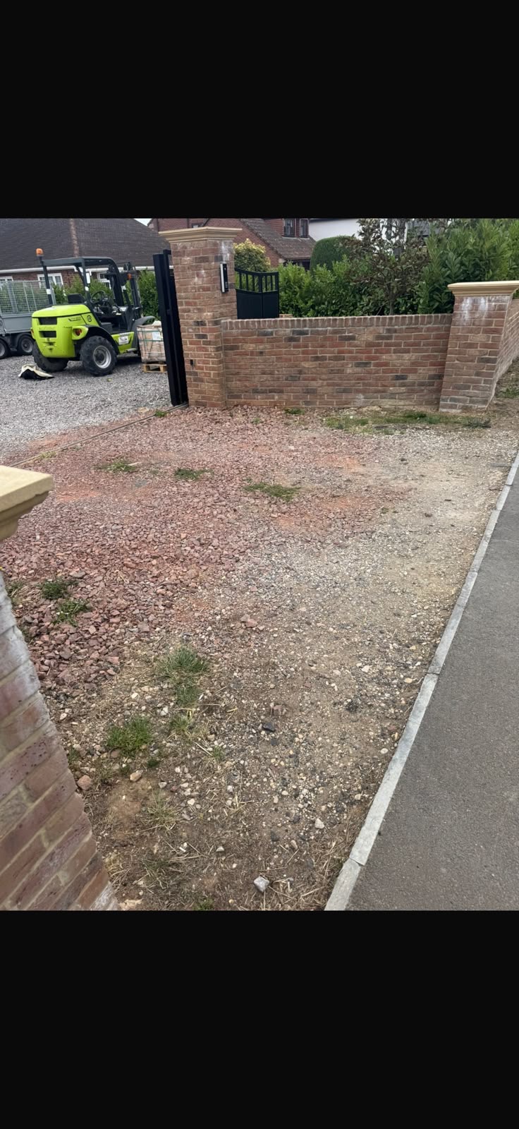 Natural cobble driveway before installation